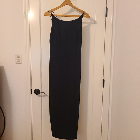 Casual Corner Dresses | Vintage 90s Casual Corner Spaghetti Strap Cross Back Black Dress Size 12 | Color: Black | Size: 12 | Patriciaw209's Closet